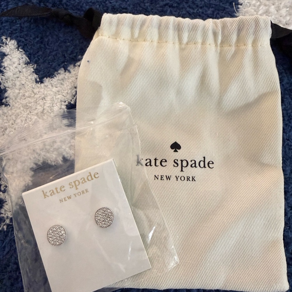 Kate Spade Sparkling Silver Round Earrings
